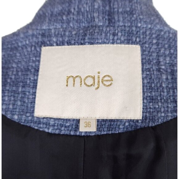 Maje Blue Textured Blazer - Picture 6 of 8